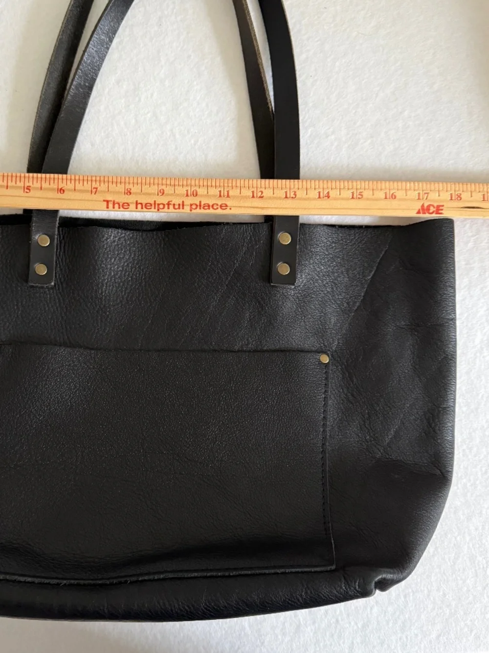 Portland Leather Goods PLG Classic Large Tote in Pebbled Black and Blandles VGUC